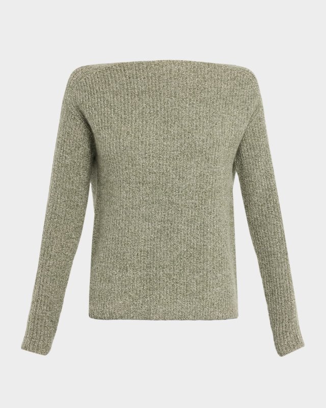 Cashmere Boat-Neck Shaker Rib Sweat